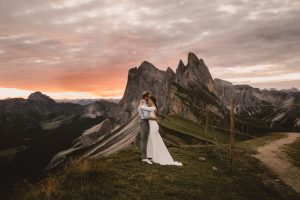 Sunrise elopement at Secede in the Italian Dolomites by Christin Eide Photography